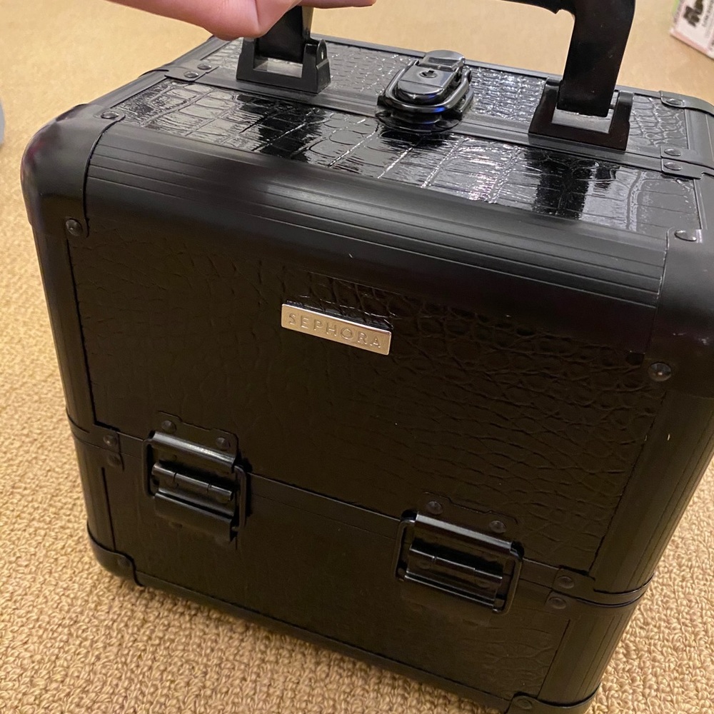 Sephora Train Case Black Snake Skin